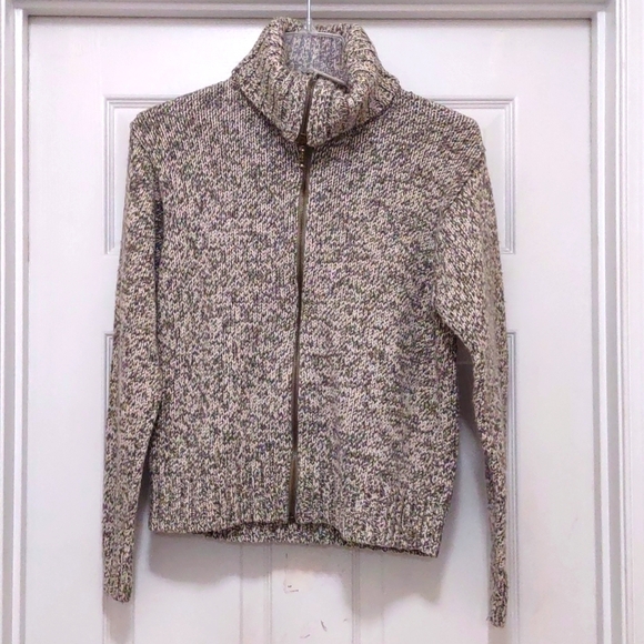 Dress Barn Zippered Tan Sweater Size L - Picture 1 of 6